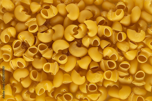 Group of Pipe rigatte shape of italian pasta as background banner