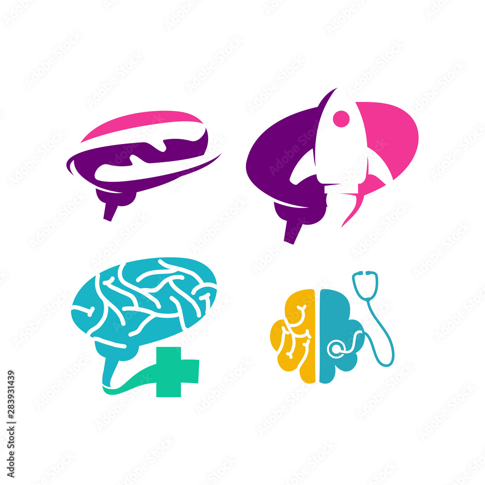 Brain Logo template Think idea concept Brainstorm power thinking icon Brain Logo template Think idea concept Brainstorm power thinking icon