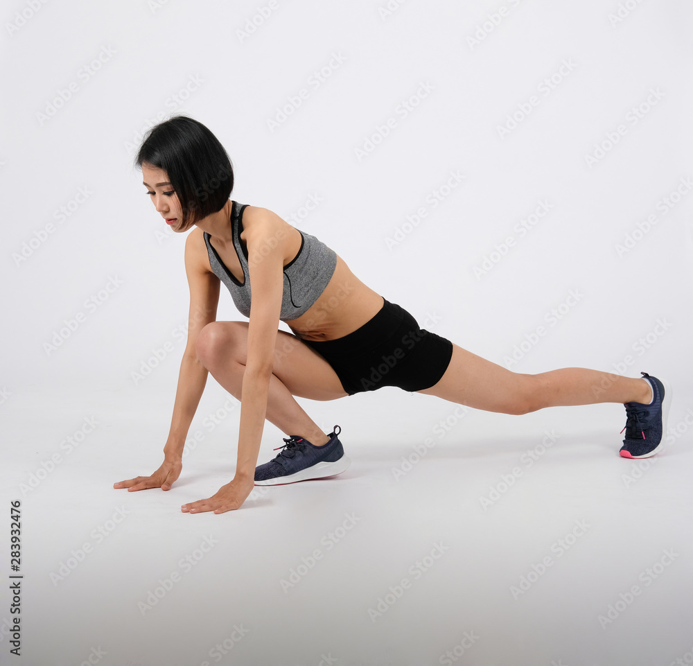 sporty woman in sportswear on white background. healthy sport fitness lifestyle sporty woman in sportswear on white background. healthy sport fitness lifestyle