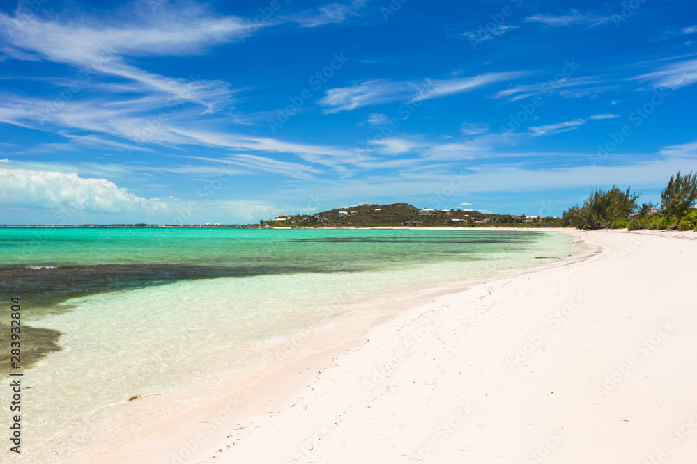 Perfect white beach in the Caribbean island