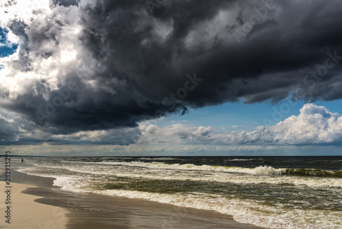 Beautiful see landscape with clouds  panorama