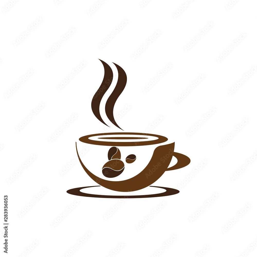 Obraz premium Coffee cup logo template vector icon design
