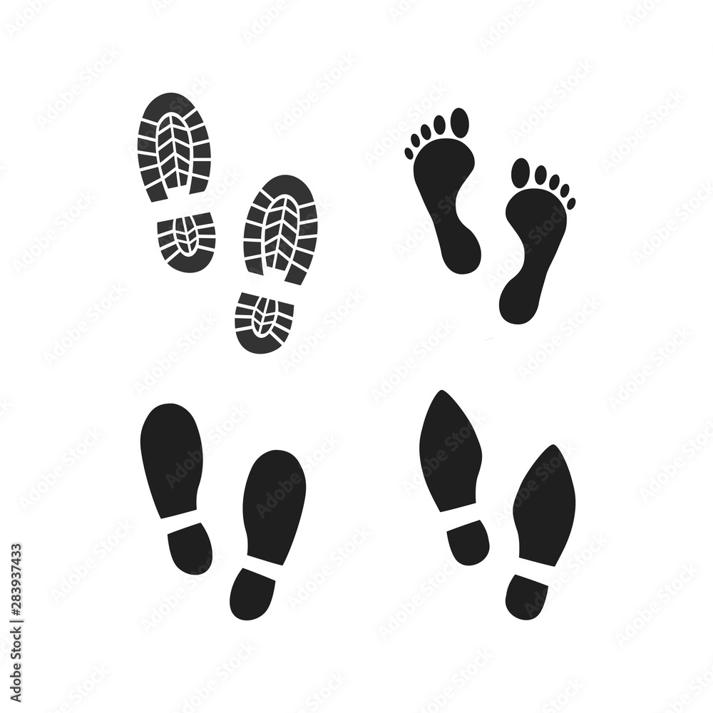 Footsteps icon template color editable. Shoes Footsteps symbol vector sign isolated on white background. Simple logo vector illustration for graphic and web design. Footsteps icon template color editable. Shoes Footsteps symbol vector sign isolated on white background. Simple logo vector illustration for graphic and web design.