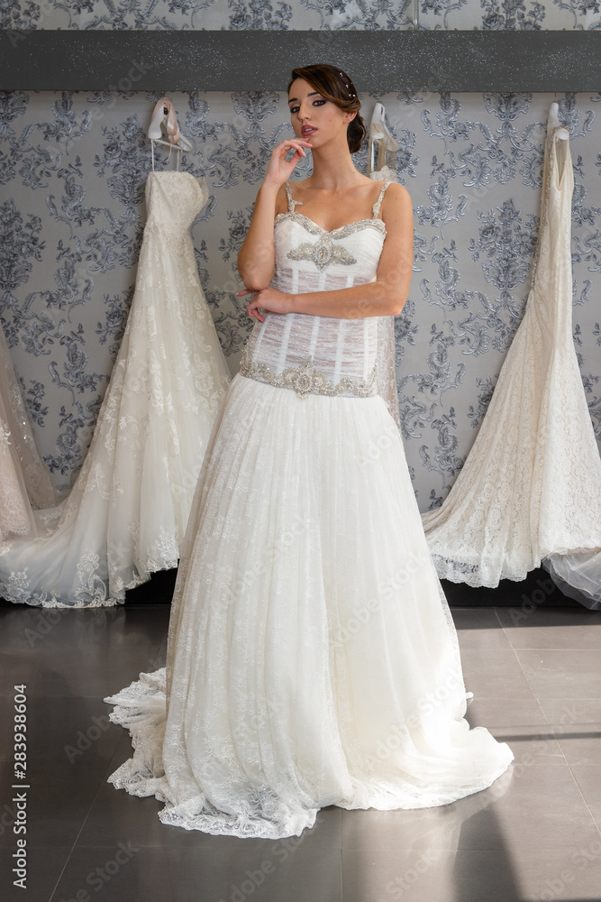 Fototapeta premium Model with wedding dress