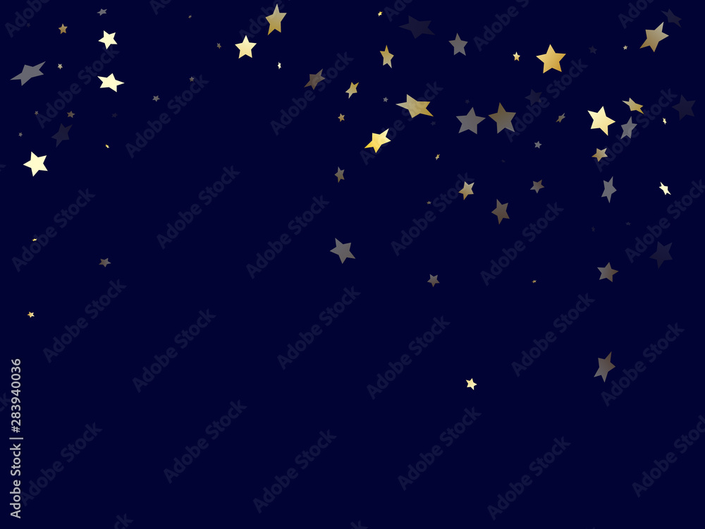 Gold gradient star dust sparkle vector background.