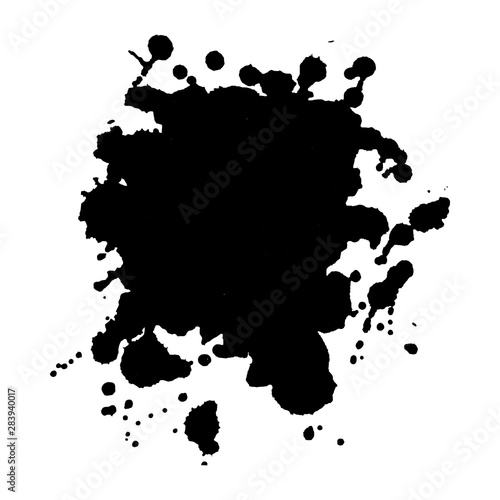 Abstract black ink blot background. Vector illustration. Grunge texture for cards and flyers design. A model for the creation of digital brushes
