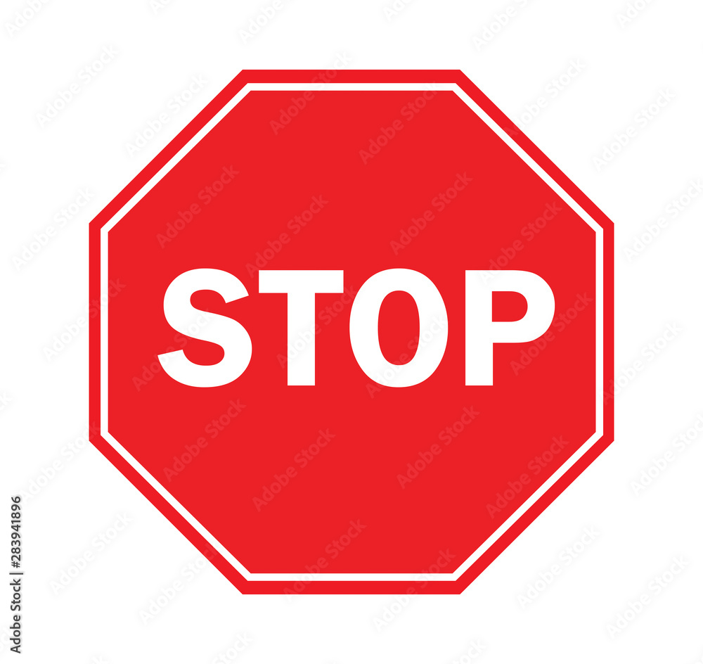 Red Stop Sign isolated on white background- illustration. Red Stop Sign isolated on white background- illustration.
