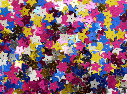 Scattered colorful star sha...