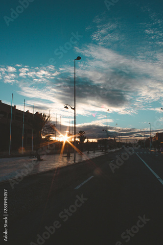 traffic in city at night