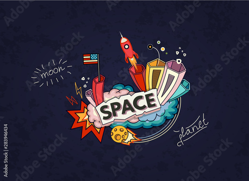 Fototapeta Illustration of space.