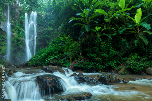 Fototapeta Naklejka Na Ścianę i Meble -  Beautiful deep forest waterfall in Thailand