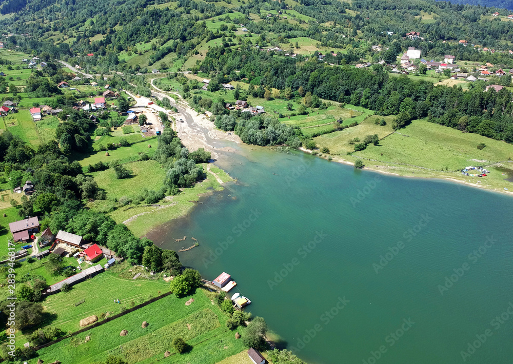 aerial view of Izvorul Muntelui (Bicaz) lake in Romania