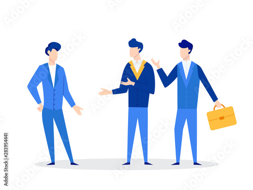 Office business meeting concept. Character design in a flat style. Vector illustration