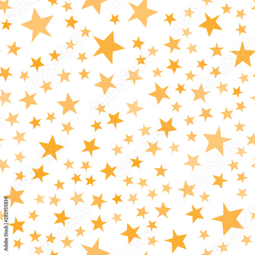 Yellow stars pattern. Basic cute irregular star shapes for kids  Christmastime  wrapping paper  invitations. Vector .