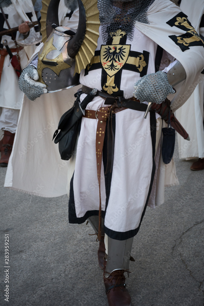 Obraz premium Close Up of Medieval Traditional Dress of Medieval Knight