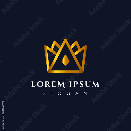 Luxury crown logo vector template. linear crown icon vector
