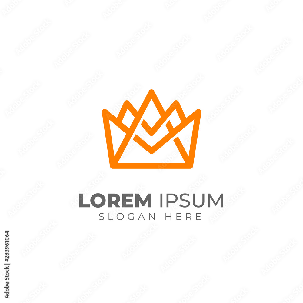Fototapeta premium Creative crown logo vector template. linear crown icon vector