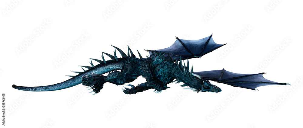 Fototapeta premium 3D Rendering Fairy Tale Dragon on White