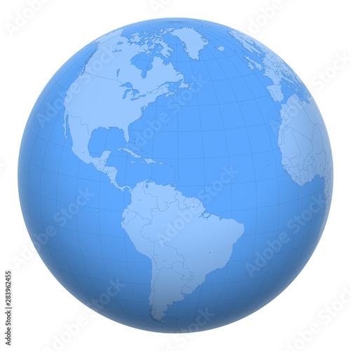 Saint Lucia on the globe. Earth centered at the location of Saint Lucia. Map of Saint Lucia. Includes layer with capital cities.