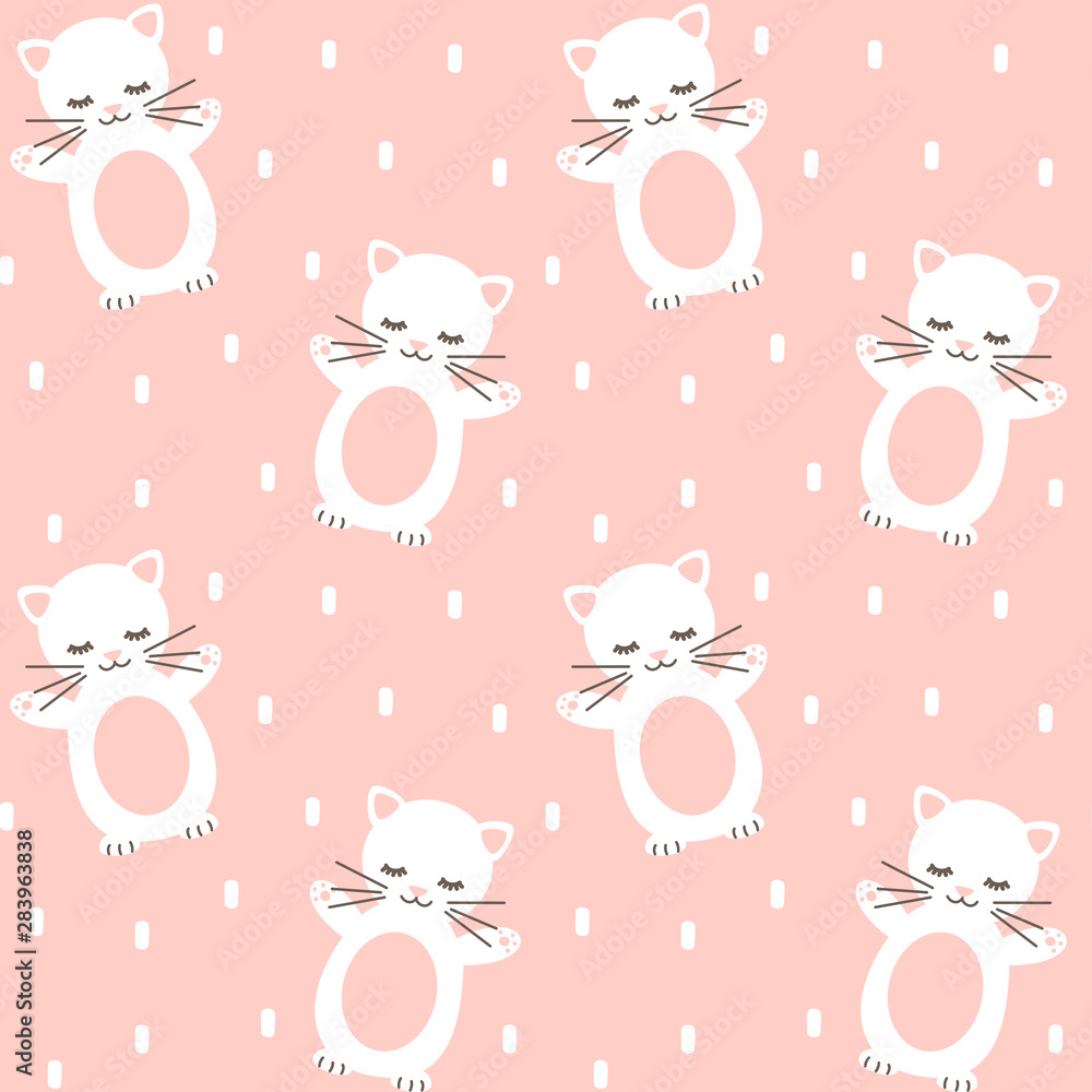 cute lovely seamless vector pattern background illustration with kitties cute lovely seamless vector pattern background illustration with kitties