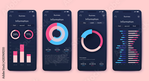 Vector graphics set mobile infographics. Stock vector