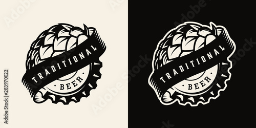 Vintage brewing monochrome label
