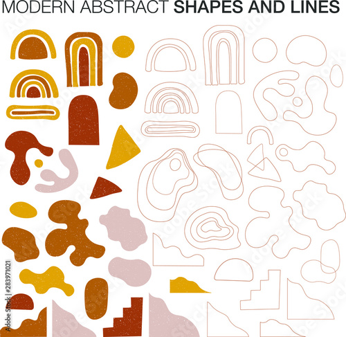 Modern abstract shapes in trendy earthy hues