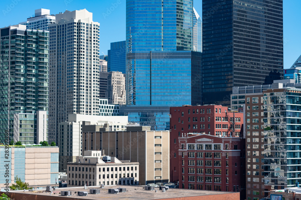 Skyline Scene in River North Chicago