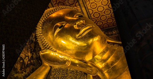 Views of Wat Pho temple in Bangkok Thailand