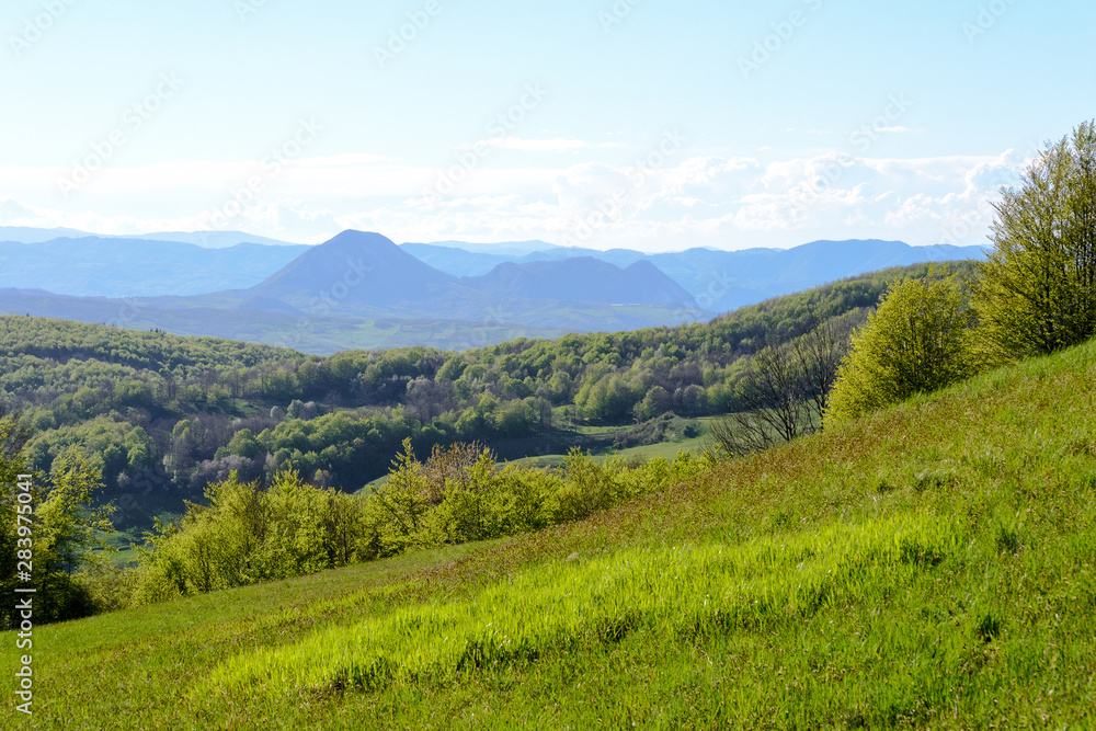 Apennines mountain landscape seen from the 