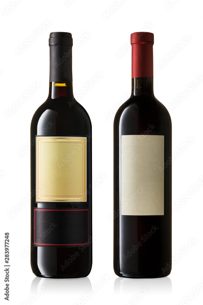Bottles of red wine. Bottles of red wine.