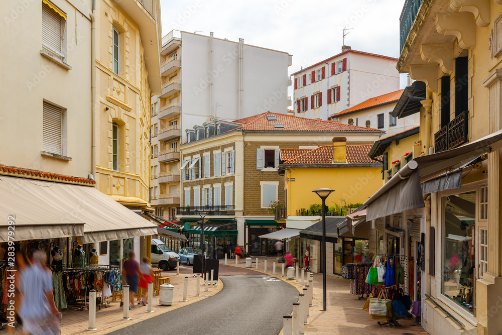 Scenic streets of the city Biarritz. France