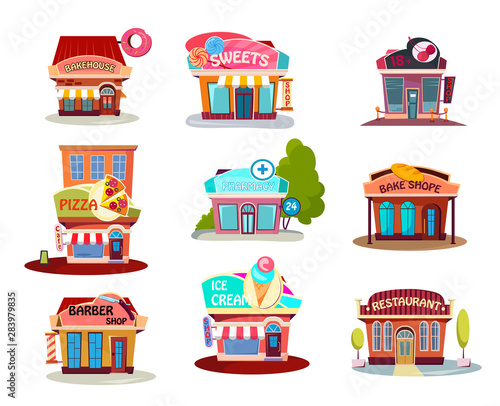 Cartoon shop set
