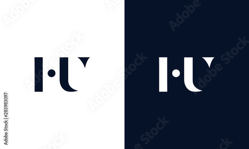 Abstract letter HU logo. This logo icon incorporate with abstract shape in the creative way.