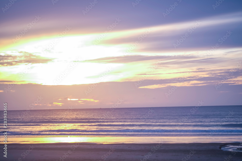 starting life sun set on the beach miracle colorful orange light