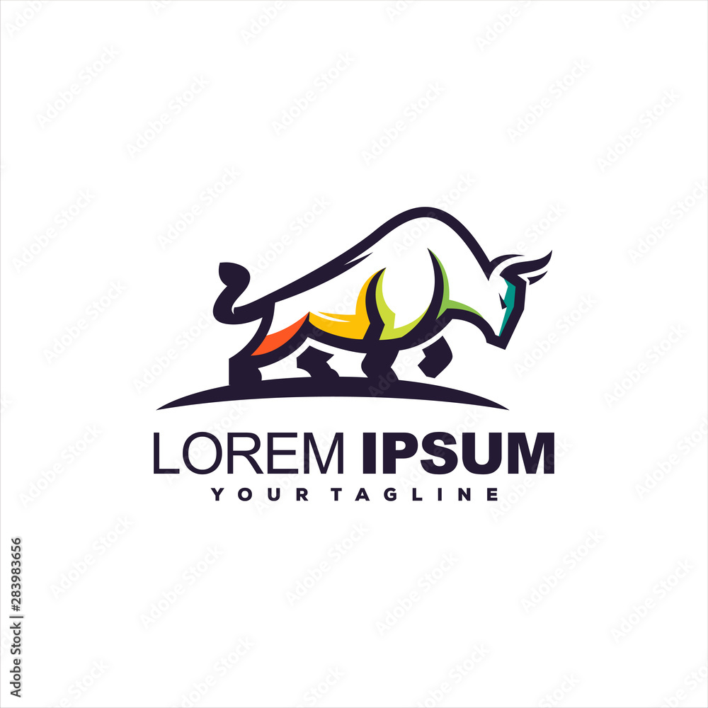 awesome color bull logo design awesome color bull logo design