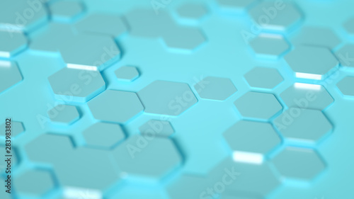 Geometry hexagon background. 3d illustration, 3d rendering.