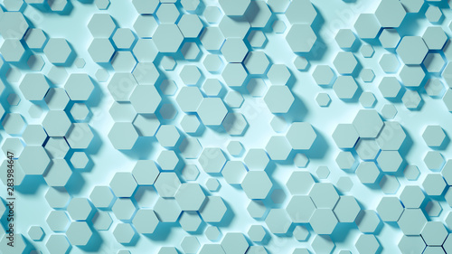 Geometry hexagon background. 3d illustration, 3d rendering.