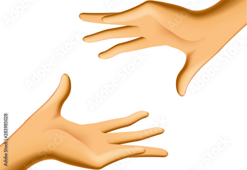 Realistic hands helping eac...