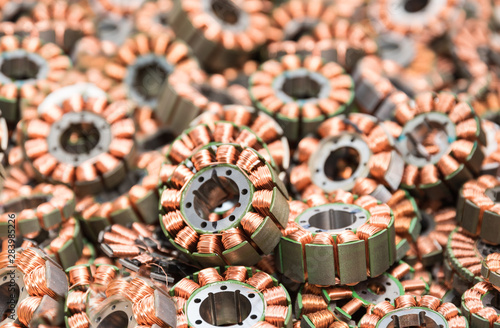 Cuadro en lienzo Rotoren von Elektromotoren - Kupferteile
