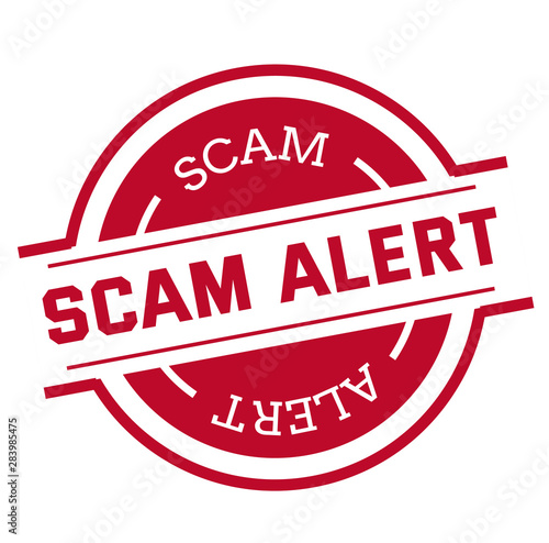 SCAM ALERT stamp isolated on white