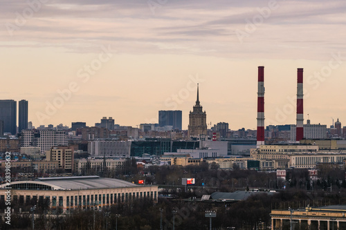 Top view of Moscow city skyline