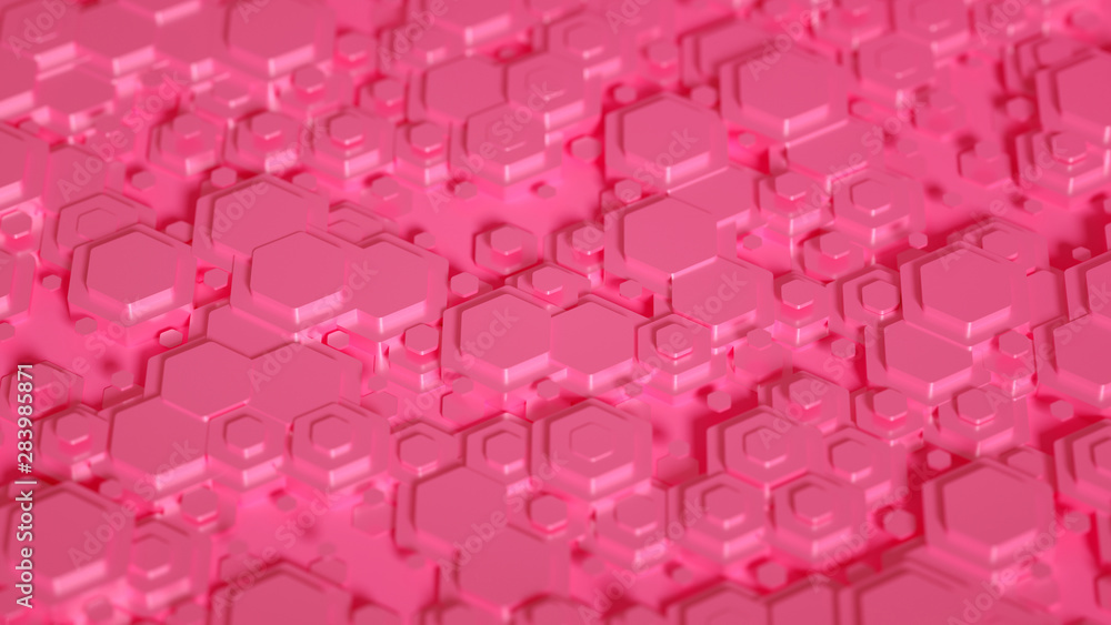 Obraz premium Geometry hexagon background. 3d illustration, 3d rendering.