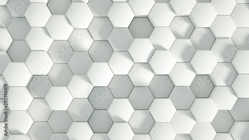 Fototapeta Naklejka Na Ścianę i Meble -  Geometry hexagon background. 3d illustration, 3d rendering.