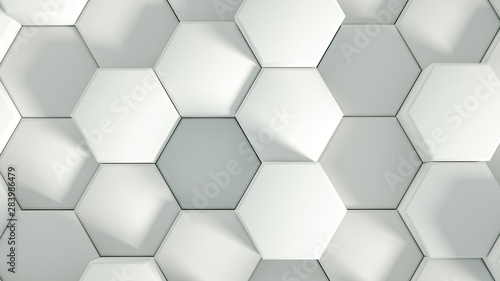 Geometry hexagon background. 3d illustration, 3d rendering.