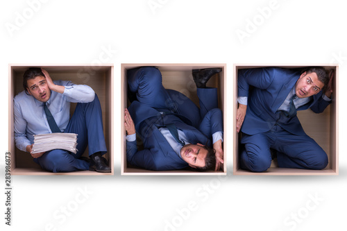 Employee working in tight space