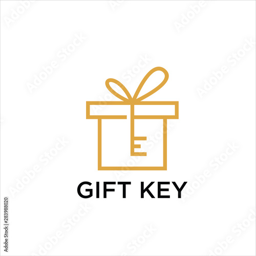 Gift key Abstract logo Symbol Design Illustration
