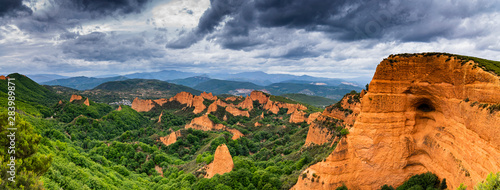 Las Médulas, fantastic landscape resulting from Roman gold farms, and declared World Heritage by UNESCO. El Bierzo, León, Spain