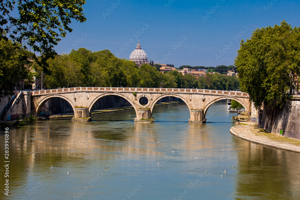Ponte Sisto an historical bridge over the Tiber river built on 1479
