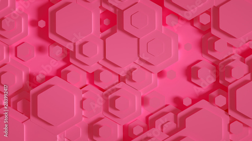 Geometry hexagon background. 3d illustration, 3d rendering.